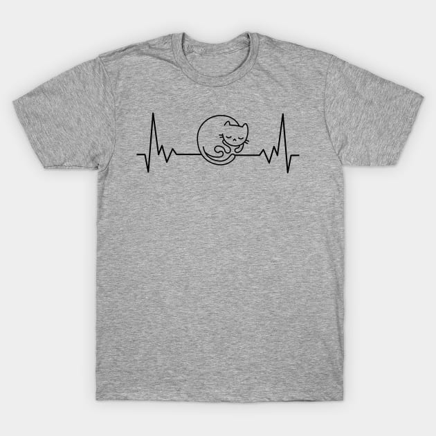 Heartbeat cat design T-Shirt by Apparels2022